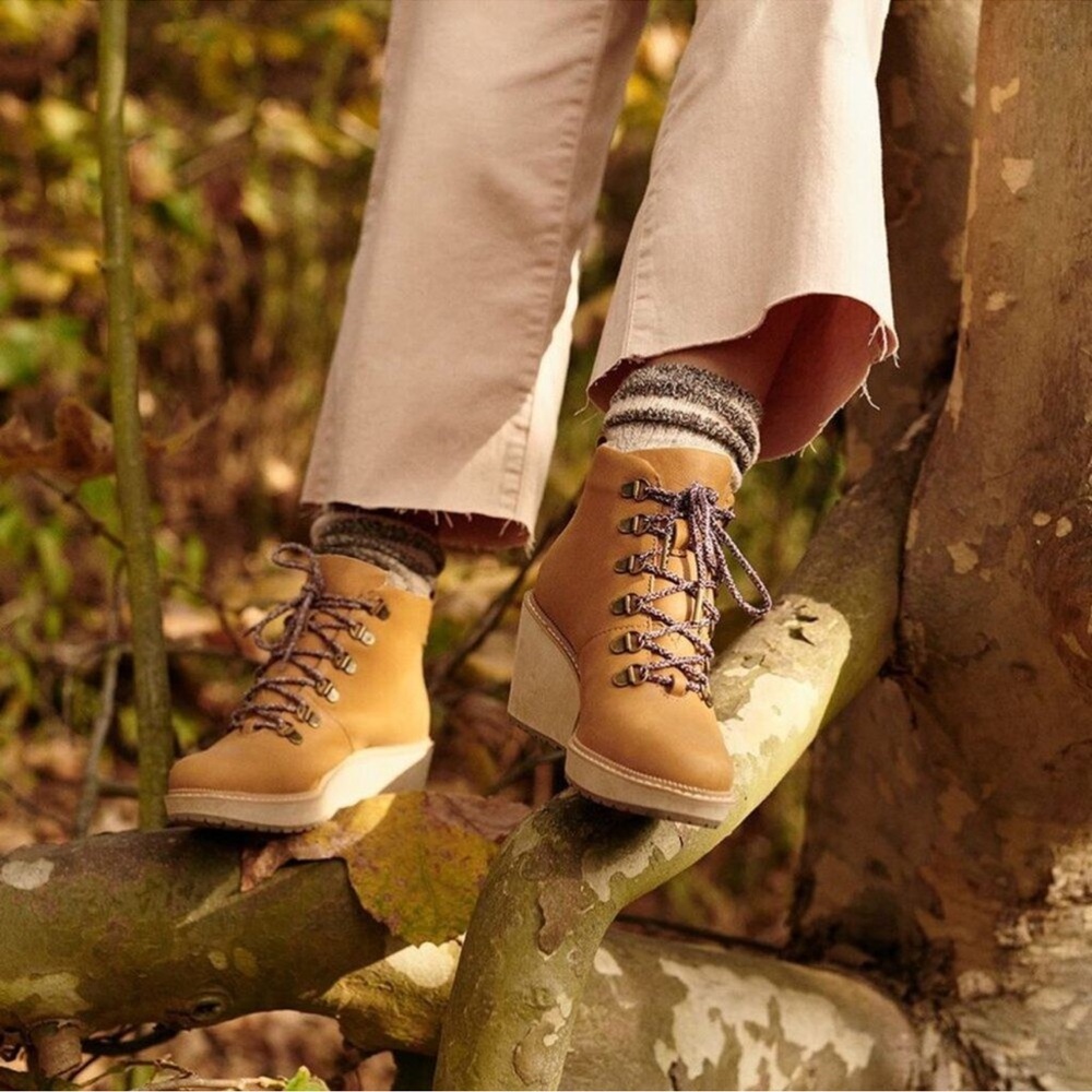TOMS brown Melrose Wedge Boots